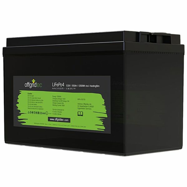 Offgridtec LiFePO4 100 Ah Batterie mit Heizmatte – 12,8 V